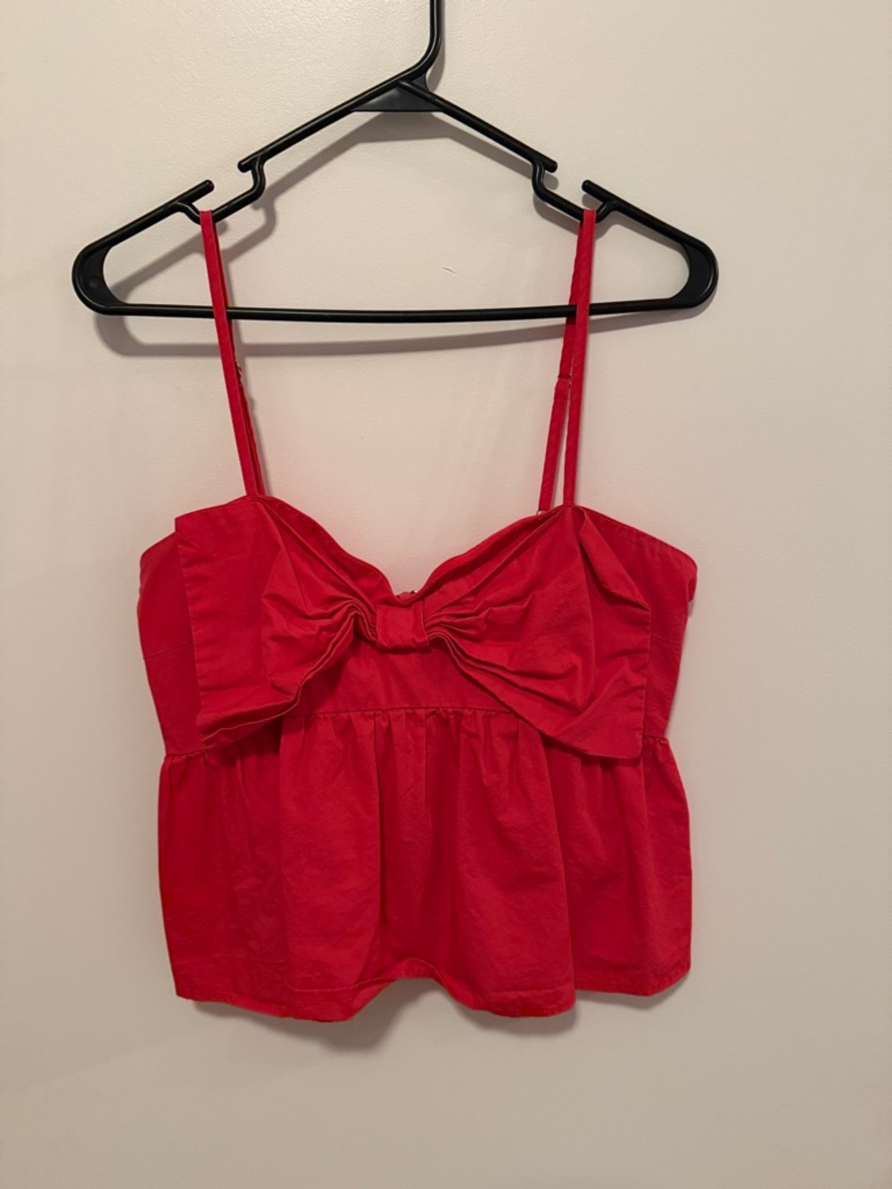 Red Bow-Front Spaghetti Strap Top